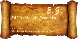 Eördögh Zomilla névjegykártya